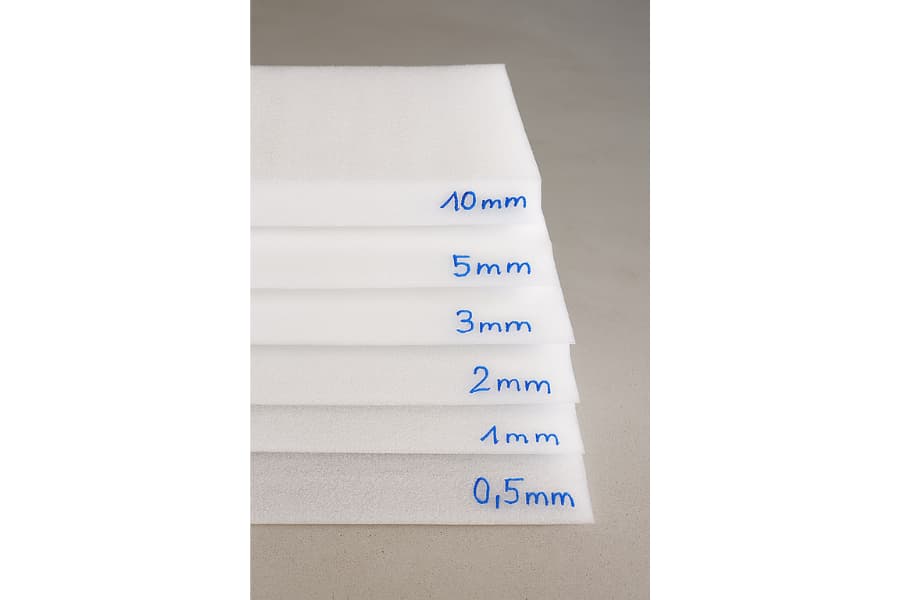 Ảnh: độ dày của xốp foam từ 2-10mm